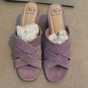 No. 6 Lavender Suede Mules